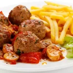 catering plate of meatballs